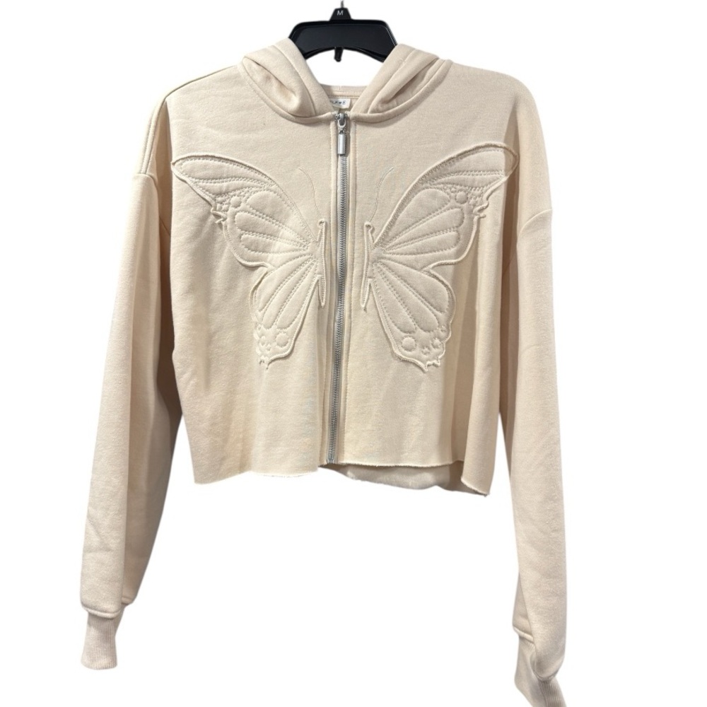 NWT! SELF•E Embroidered Butterfly Zip-Up Hoodie – Size M